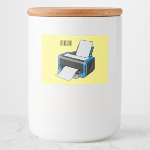 Printer cartoon illustration lebensmitteletikett