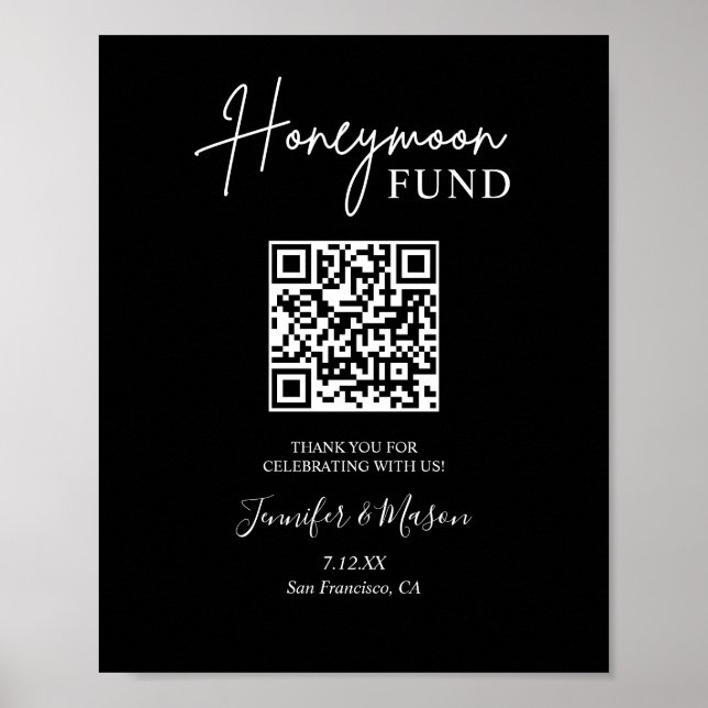 Printflitterwochenfonds - QR-Code schwarz Poster (Vorne)