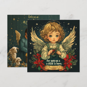Printing Christmas Christ Child Bible Verse Paper Einladung