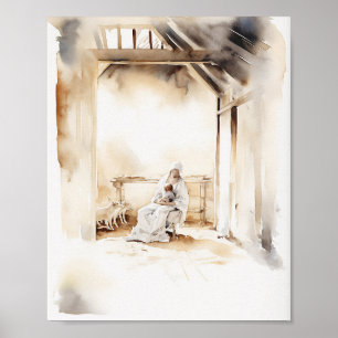 Printmedien Jesu Wasserfarbe - Serene Religiöse Zu Poster