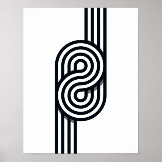 Printmedien mit paralleler Linien - Schwarz und We Poster