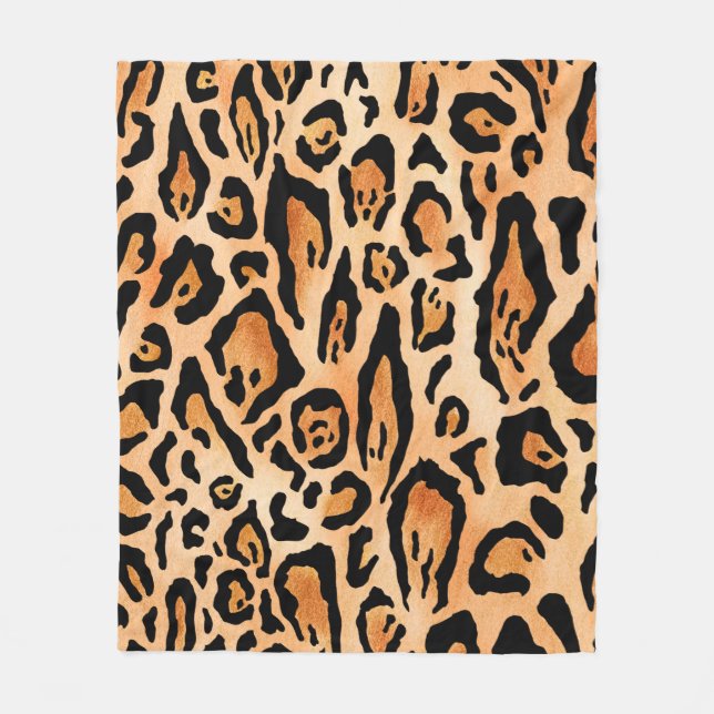 Printmuster der Watercolor-Cheetah Fleecedecke (Vorderseite)