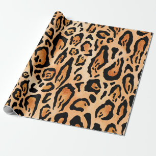 Printmuster der Watercolor-Cheetah Geschenkpapier