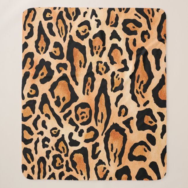 Printmuster der Watercolor-Cheetah Sherpadecke (Vorderseite)