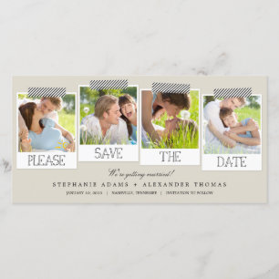 Prints Save the Date Foto Cards - Khaki