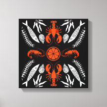 Prints von Meeresfrüchten Art Deco