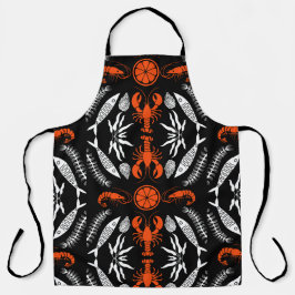 Prints von Meeresfrüchten Art Deco Schürze