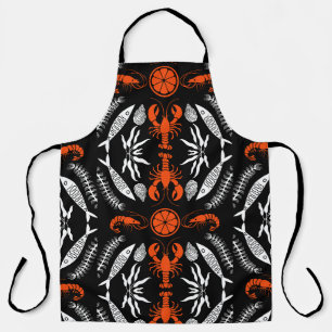 Prints von Meeresfrüchten Art Deco Schürze