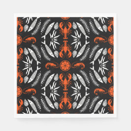 Prints von Meeresfrüchten Art Deco Serviette