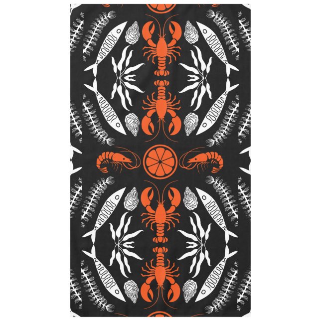 Prints von Meeresfrüchten Art Deco Tischdecke (Vorderseite)