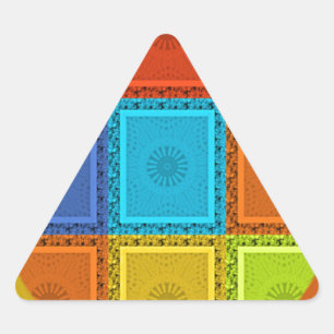 Printwerbung für karierte Strudel Dreieckiger Aufkleber