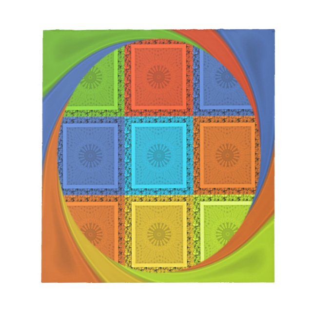 Printwerbung für karierte Strudel Notizblock (Vorderseite)