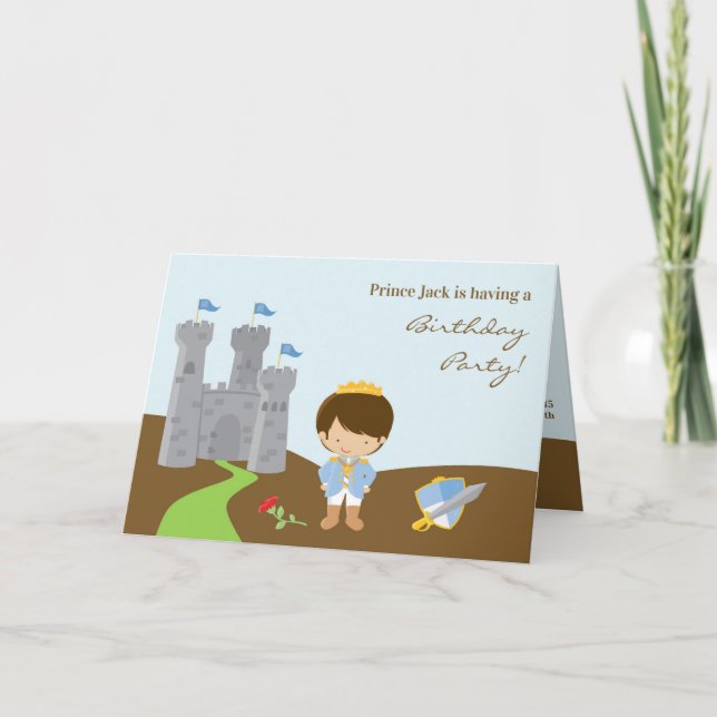 Prinz Birthday Party Folded Card Einladung (Vorderseite)