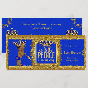 Prinz Boy ist auf dem Weg Royal Blue Gold Ethnisch Einladung