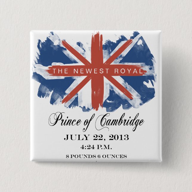 Prinz des Cambridge-Andenken-Knopfes Button (Vorderseite)