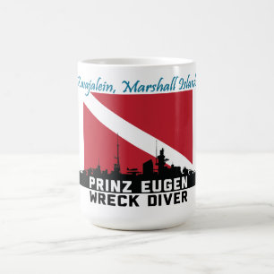 Prinz Eugen die Wrack-Taucher Kwajalein Kaffeetasse