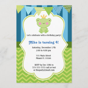 Prinz Frog Birthday Invitation Einladung