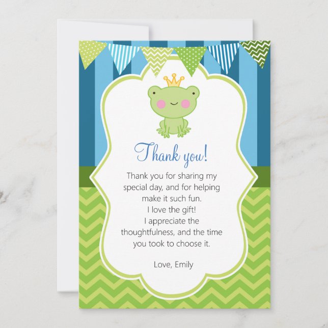 Prinz Frog Thank You Card Dankeskarte (Vorderseite)