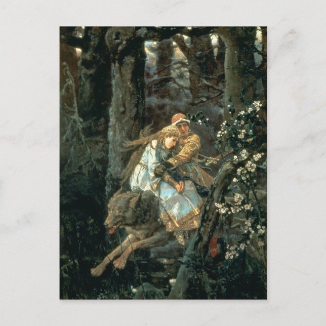 Prinz Ivan über den grauen Wolf, 1889 Postkarte (Vorderseite)