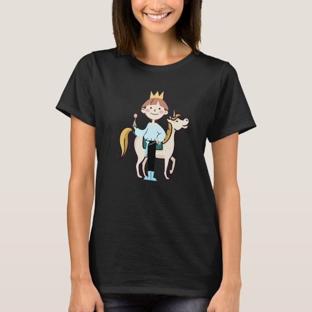 Prinz König Pferd Niedlich T-Shirt (Vorderseite)