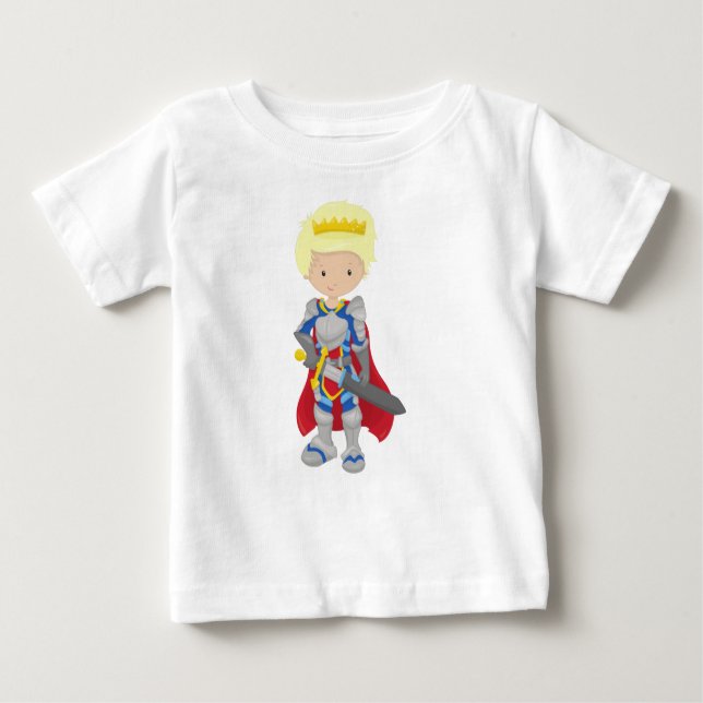 Prinz, König, Ritter, Schwert, Krone, blondes Haar Baby T-shirt (Vorderseite)