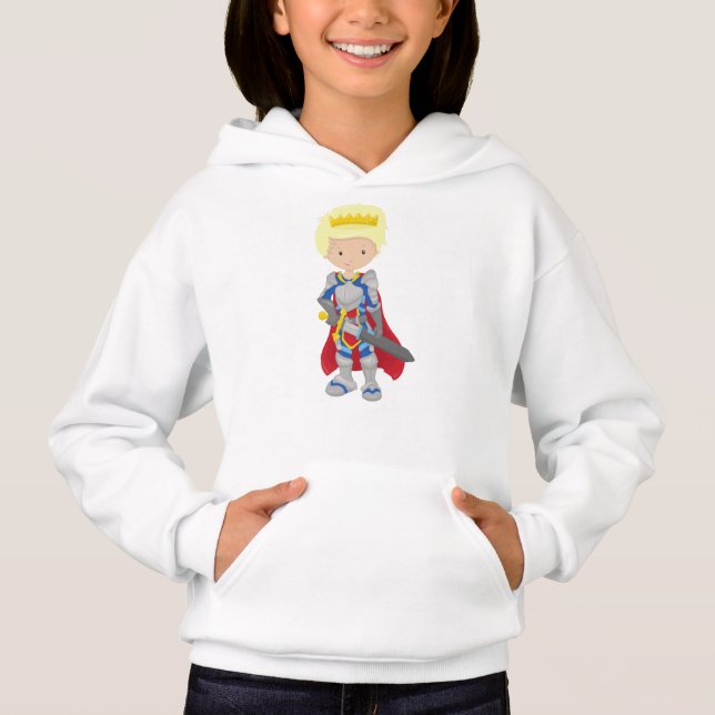 Prinz, König, Ritter, Schwert, Krone, blondes Haar Hoodie (Vorderseite)