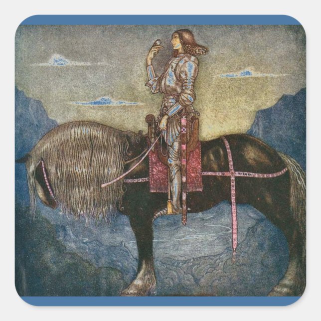 Prinz mit Bird Quadratischer Aufkleber (Vorderseite)