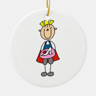 Prinz mit Glasschliff Keramik Ornament