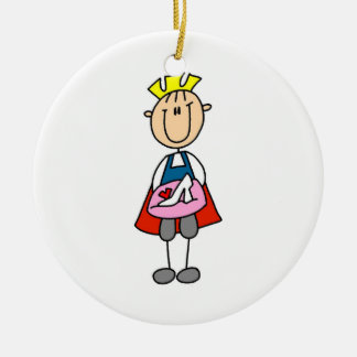 Prinz mit Glasschliff Keramik Ornament
