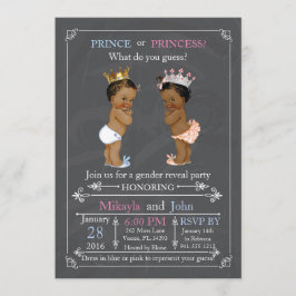 Prinz oder Prinzessin Gender Reveal Afrikanisch Am Einladung