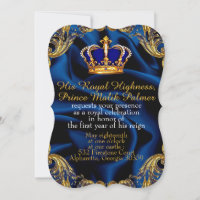 Prinz Royal blau und goldfarben Krone und Seide In