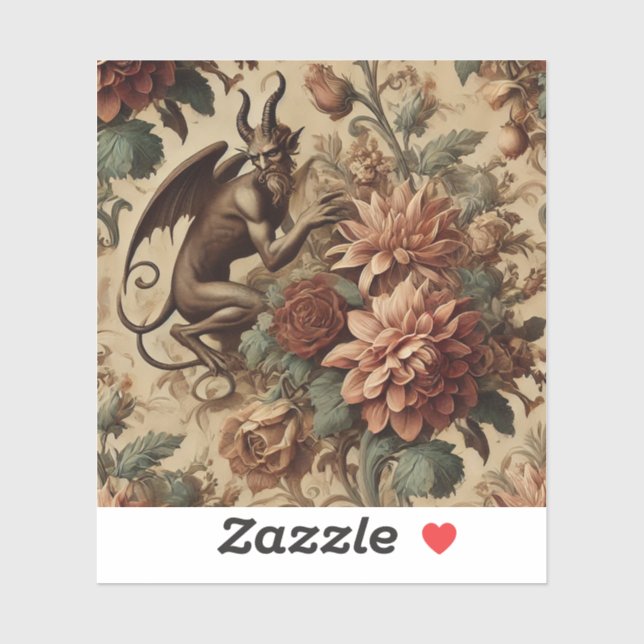 Prinz von Pranks - gotisches Blumenkissen Aufkleber (Blatt)