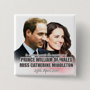 Prinz William u. Kate königlicher Hochzeits-Knopf Button