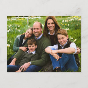 Prinz William und Familie Dez 2025 stilisiert Postkarte