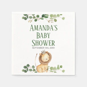 Prinzess Grün Löwe Baby Shower Servietten