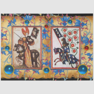 PRINZESS PENTHESILEA UND BLAUE KNIGHEIT AUF DEM RÜ SEIDENPAPIER