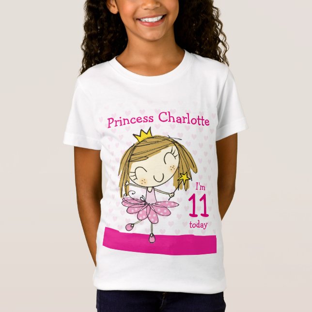 Prinzessin 11. Geburtstag MÄDCHEN-T - SHIRT Alters (Vorderseite)