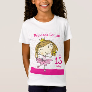 Prinzessin 13. Geburtstag MÄDCHEN-T - SHIRT Alter