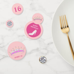 Prinzessin 16. Geburtstag auf rosa & roségold Konfetti