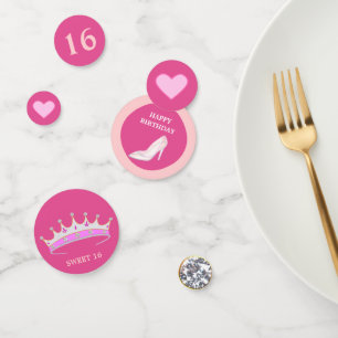Prinzessin 16. Geburtstag auf Roségold Konfetti