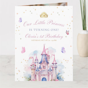 Prinzessin 1. Geburtstagsfeier Mädchen Prinzessinn Dankeskarte