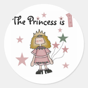 Prinzessin 1. Geburtstagsgeschenke Runder Aufkleber
