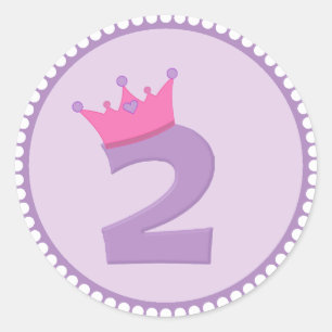Prinzessin 2 mit Krone Runder Aufkleber