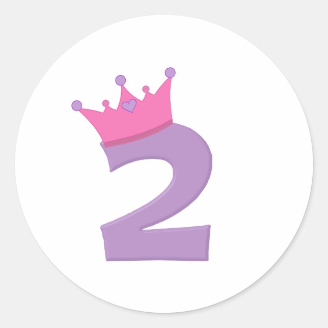 Prinzessin 2 mit Krone Runder Aufkleber (Vorderseite)