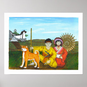 Prinzessin akita und Samurai Poster