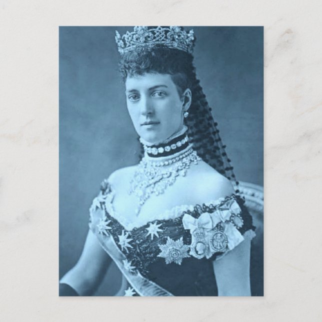 Prinzessin Alexandra von Dänemark in blau Postkarte (Vorderseite)