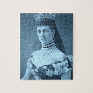Prinzessin Alexandra von Dänemark in blau Puzzle