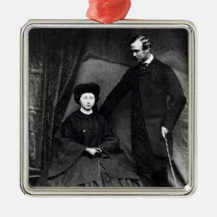 Prinzessin Alice und Prinz Ludwig von Hessen, 1860 Ornament Aus Metall