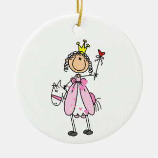 Prinzessin auf Pferden Strichmännchen Keramik Ornament