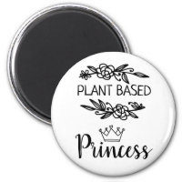Prinzessin auf Pflanze mit veganem Blumenmuster mi